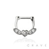 CZ HEART LEAF MARQUISE SEPTUM HINGED CLICKER